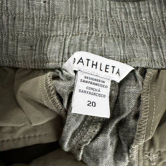 Athleta Voyager Linen Shorts Womens Size 20 Green Lightweight‎ NWT SS-1675 - Picture 9 of 13